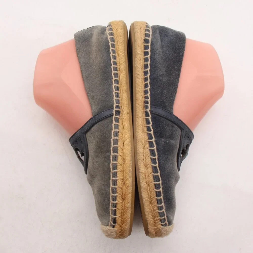Tory Burch Blue Suede Espadrille Womens Size 7.5 Loafers Slip on Shoes